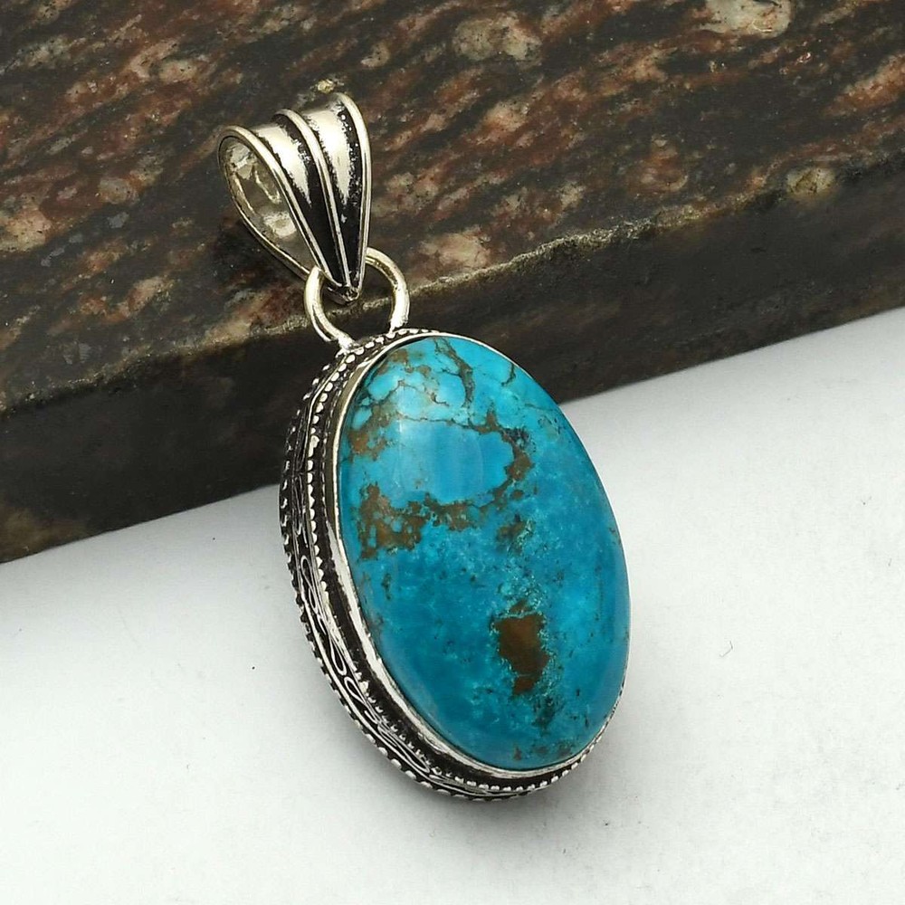 Turquoise Gemstone Ethnic Handmade Antique Design Pendant Jewelry 2