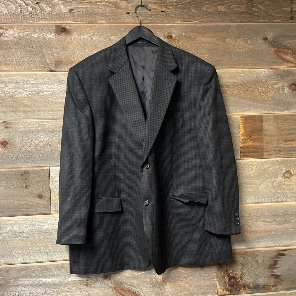 RALPH LAUREN Brown Plaid 100% Wool Sport Coat Suit Jacket Blazer 48 R