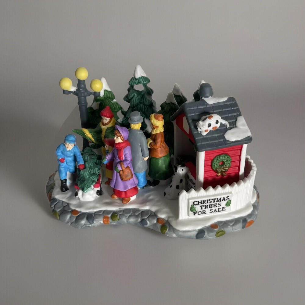 Vintage Burberry Village “Trees For Sale” Porcelain Christmas Collectible-image