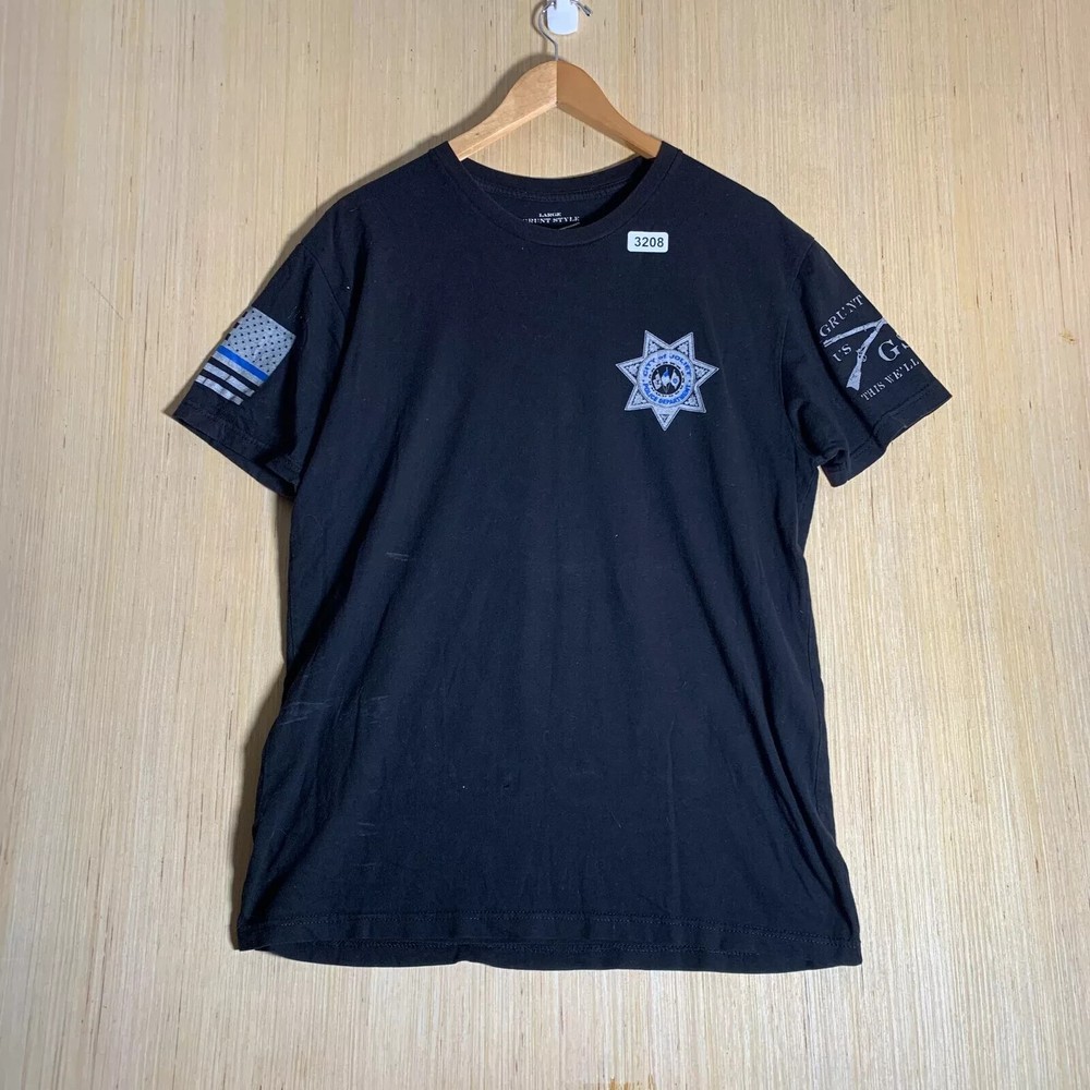 Grunt Style Shirt Adult Large Black Short Sleeve Men's Pullover Joliet Police