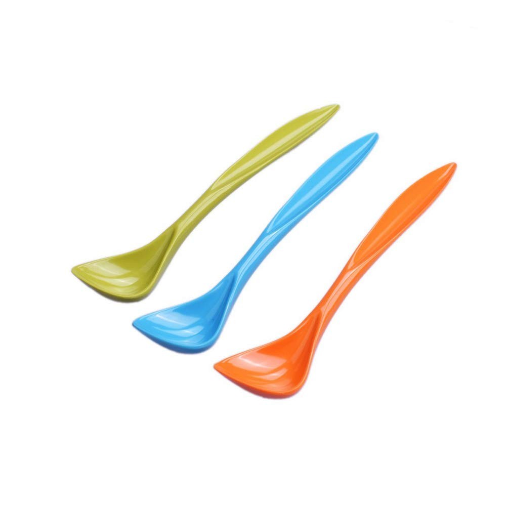 3-Pack Long Handle Curved Pet Food Can Spoon for Dogs and Cats