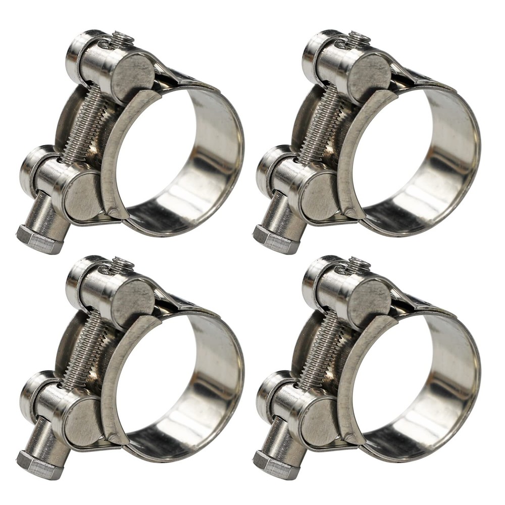 4PCS 304 Stainless Steel T-Bolt Hose Clamps 23-25mm Adjustable Tube Clamps