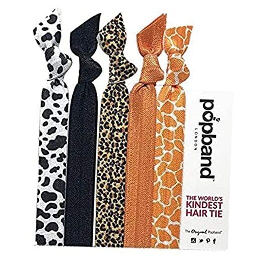 Safari Print Elastic Hair Ties 5-Pack for Stylish Hair Accessories