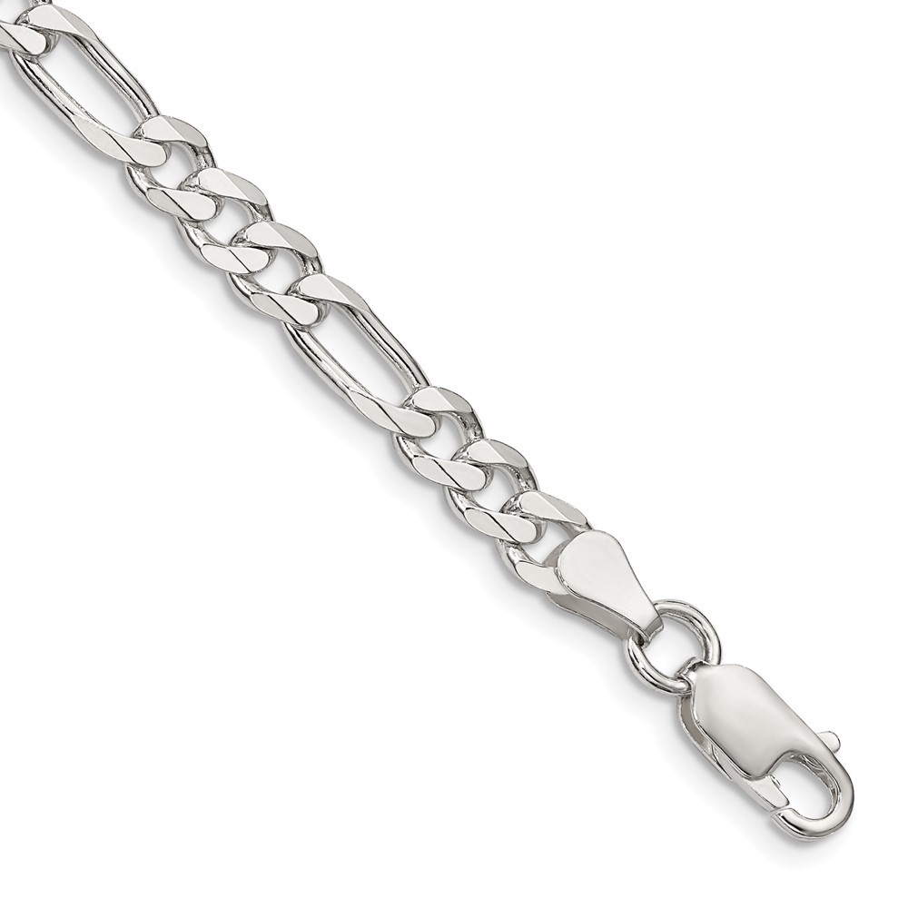 Sterling Silver 5.5mm Figaro Chain Anklet 10