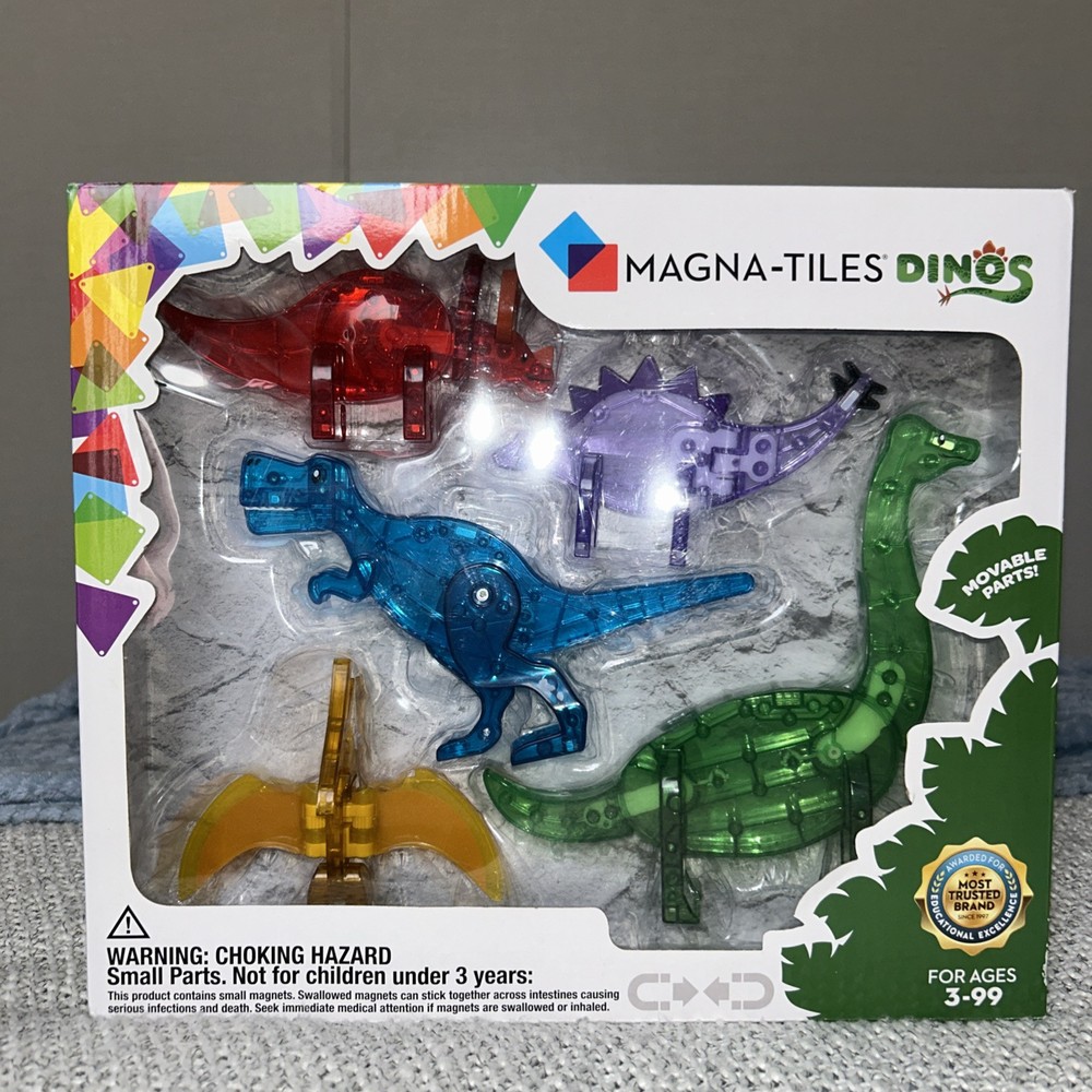 MAGNA-TILES Dinos Magnetic Construction Toy Set with Dinosaurs NEW SEALED