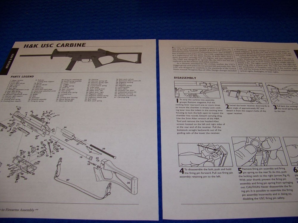 H&K USC Carbine Legend Exploded View Disassembly 944mm