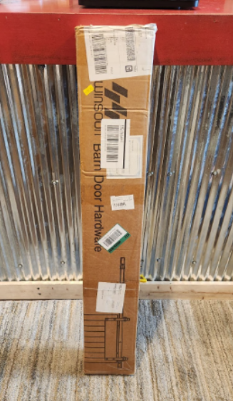 WINSOON 6 ft. /72 in. Frosted Black Sliding Barn Door Track and Hardware Kit