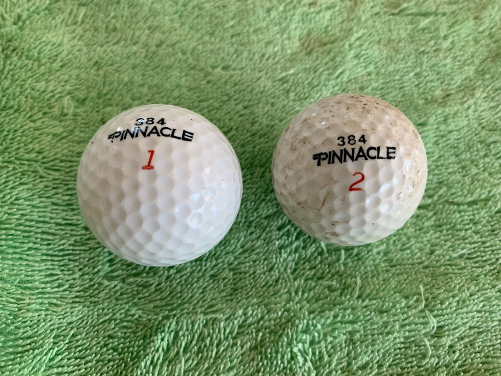 2 Pinnacle 384 Golf Balls 90 Compression #1 And Pinnacle #2 Golfballs used