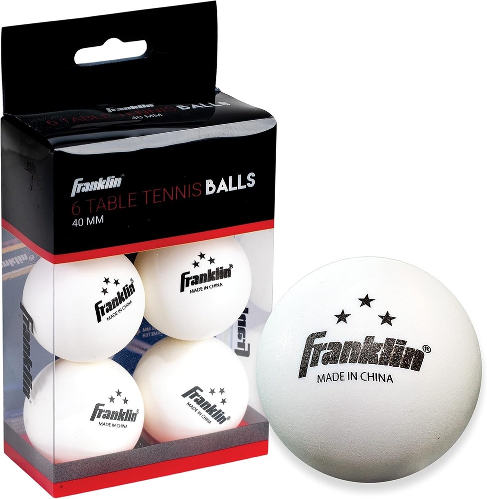 Franklin Sports 3-Star 40mm White Official Ping Pong Balls