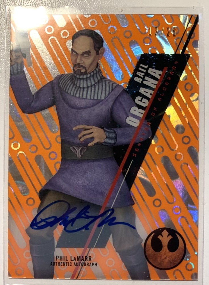 2016 Topps Star Wars High Tek Auto Orange Phil Lamarr Bail Organa Alderaan 12/25