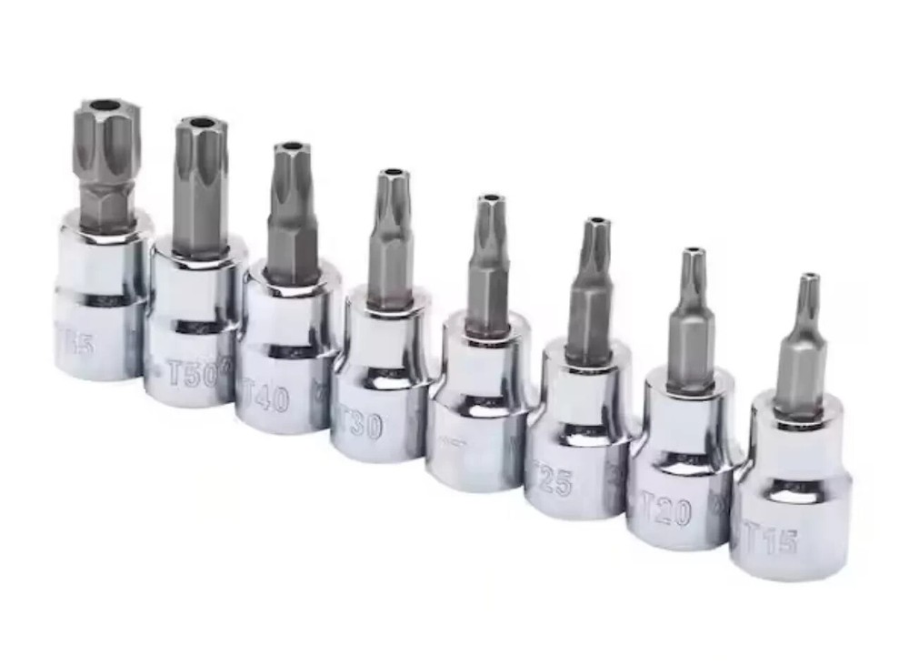 Husky 3/8-Inch Drive 8-Piece Tamper Proof Torx Bit Socket Set