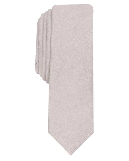 Men's Super Skinny White Shimmer Neck Tie Solid One Size #303