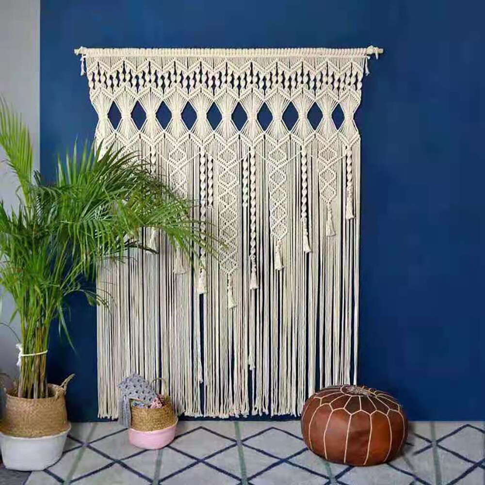 Handmade Macrame Wall Hanging Boho Home Backdrop Door Window Curtain Decor