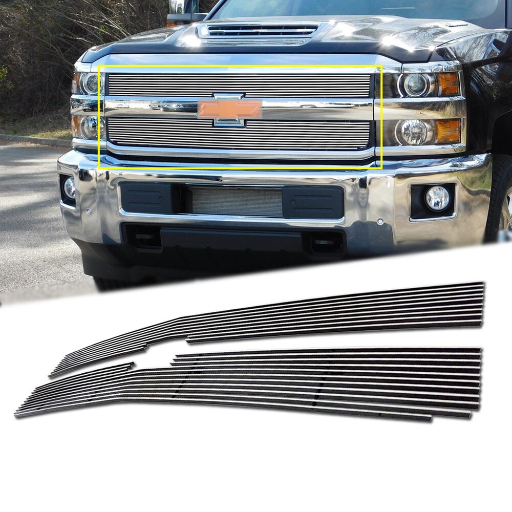 2015-2019 Chevy Silverado 2500HD/3500HD Chrome Billet Grille Insert Upgrade