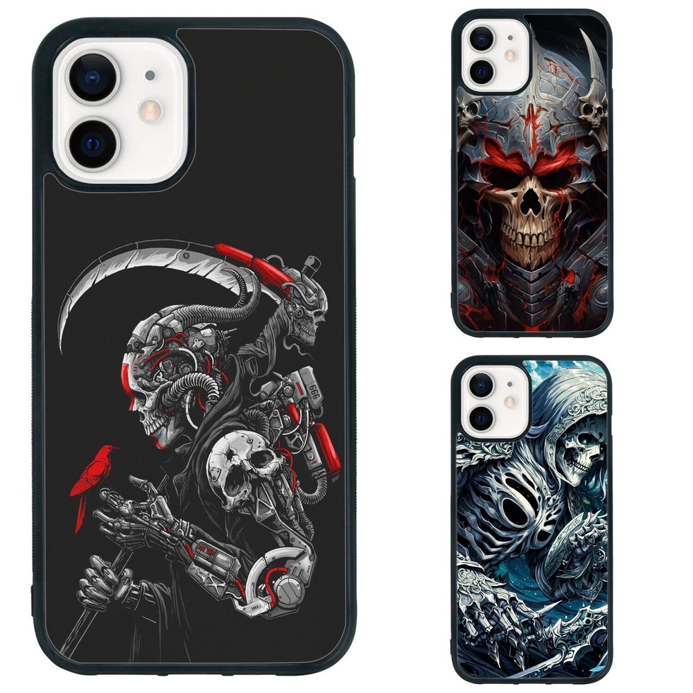 Dark Skeleton Warrior Art Print For iPhone SE4 16E 12 13 14 15 16 Pro Max Covers