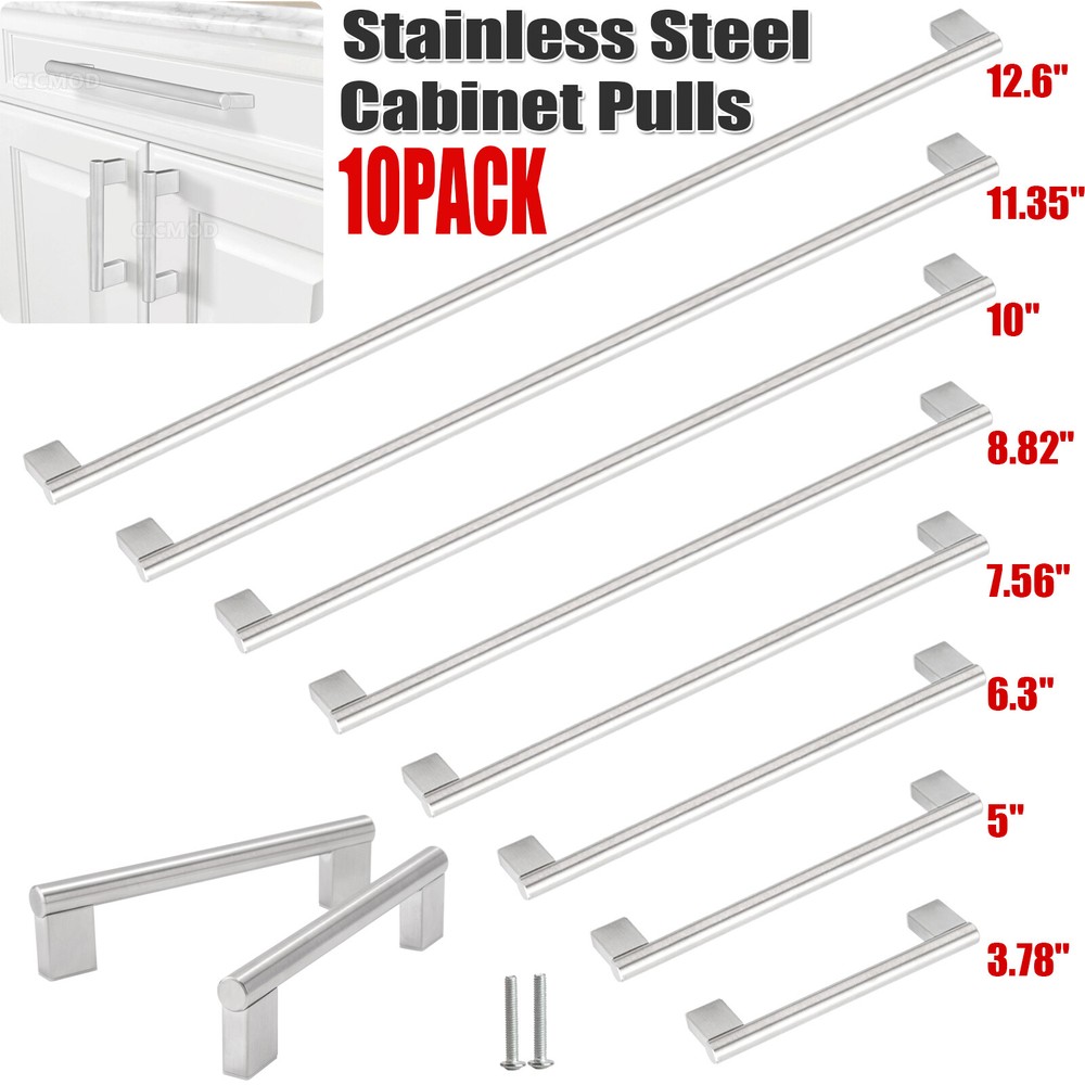 1-30Pcs Silver T-Bar Cabinet Handles for Dresser Drawers & Kitchen Hardware