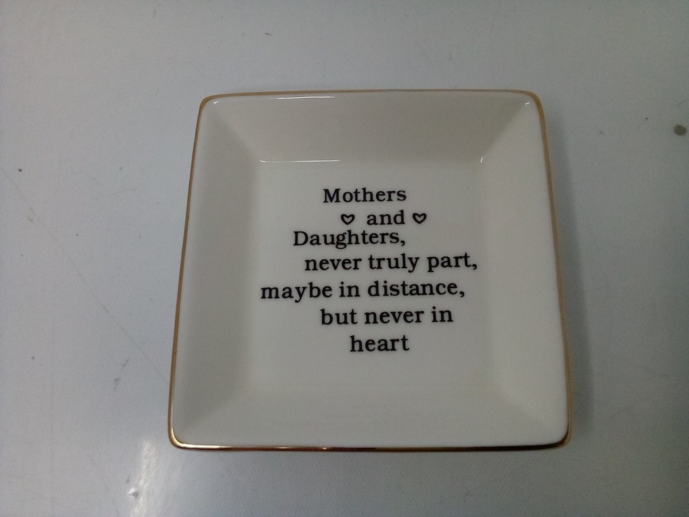 Mothers Day Gift for Mom from Daughter Ceramic Ring Dish Decorative Jewelry Tray-image