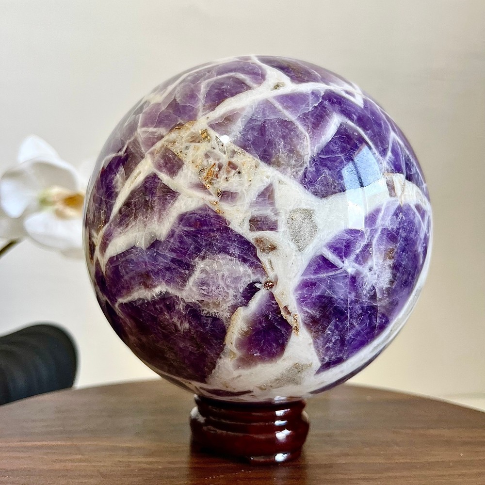 10.16LB Natural Amethyst Quartz Crystal Sphere for Reiki Healing