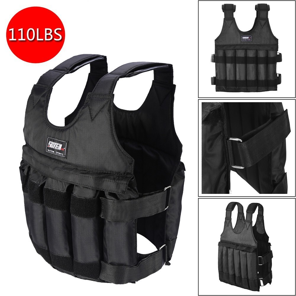 Workout Weighted Vest For Women Men Adjustable Weight 110LB Exercise Training