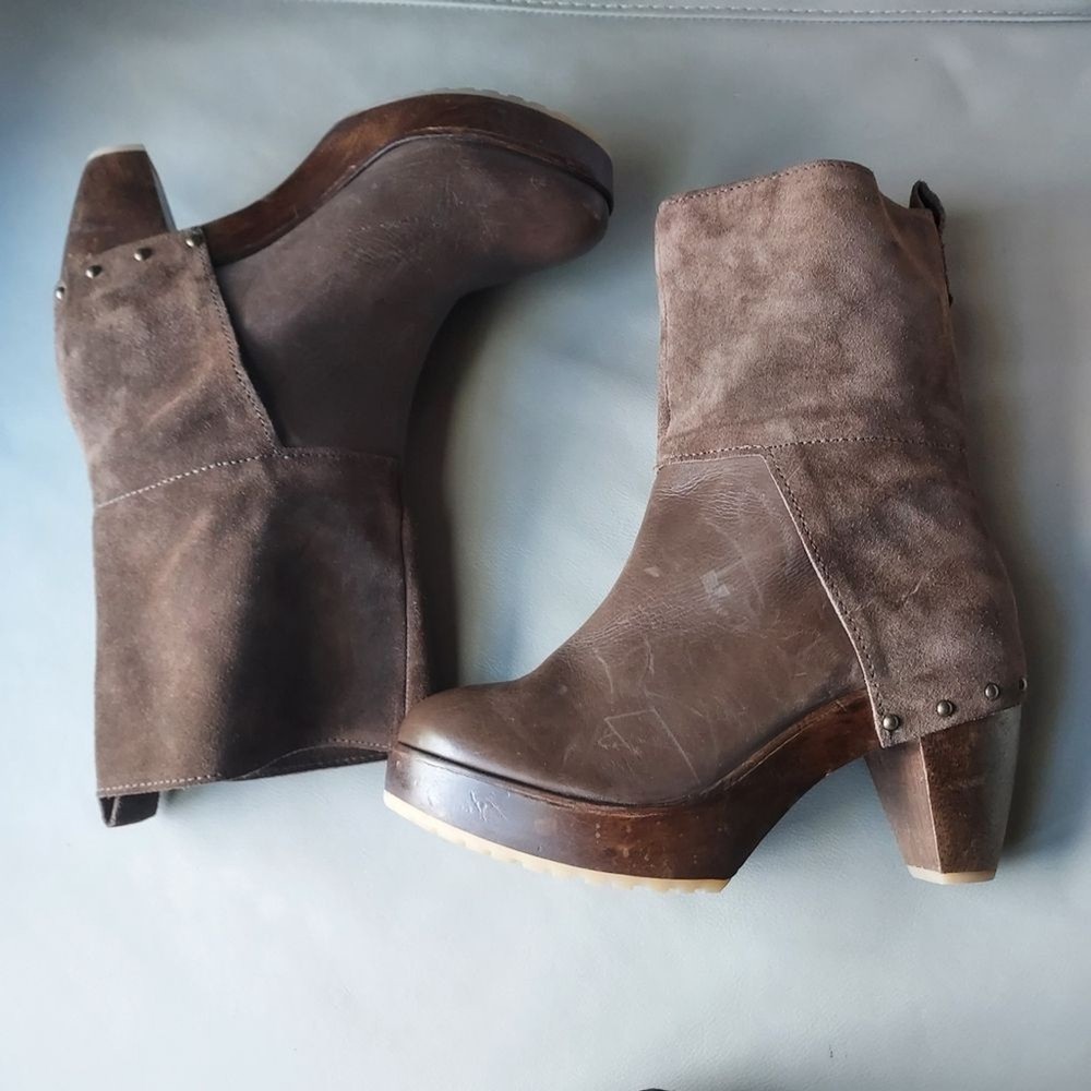 KDB Kelsie Dagger Brooklyn Platform suede leather Booties Sz-8.5