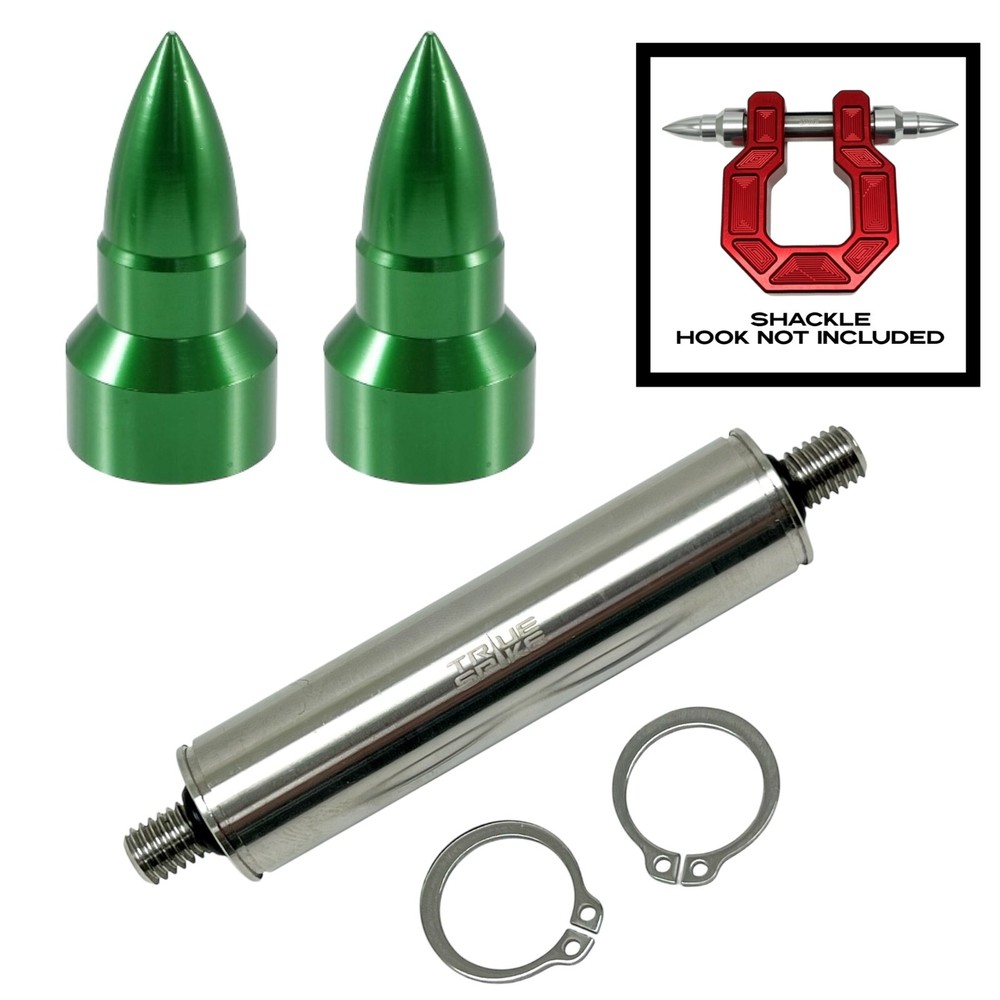 50 Cal Green Bullet 3/4 Pin True Spike Bumper Recovery Shackle Tow Hook D Ring