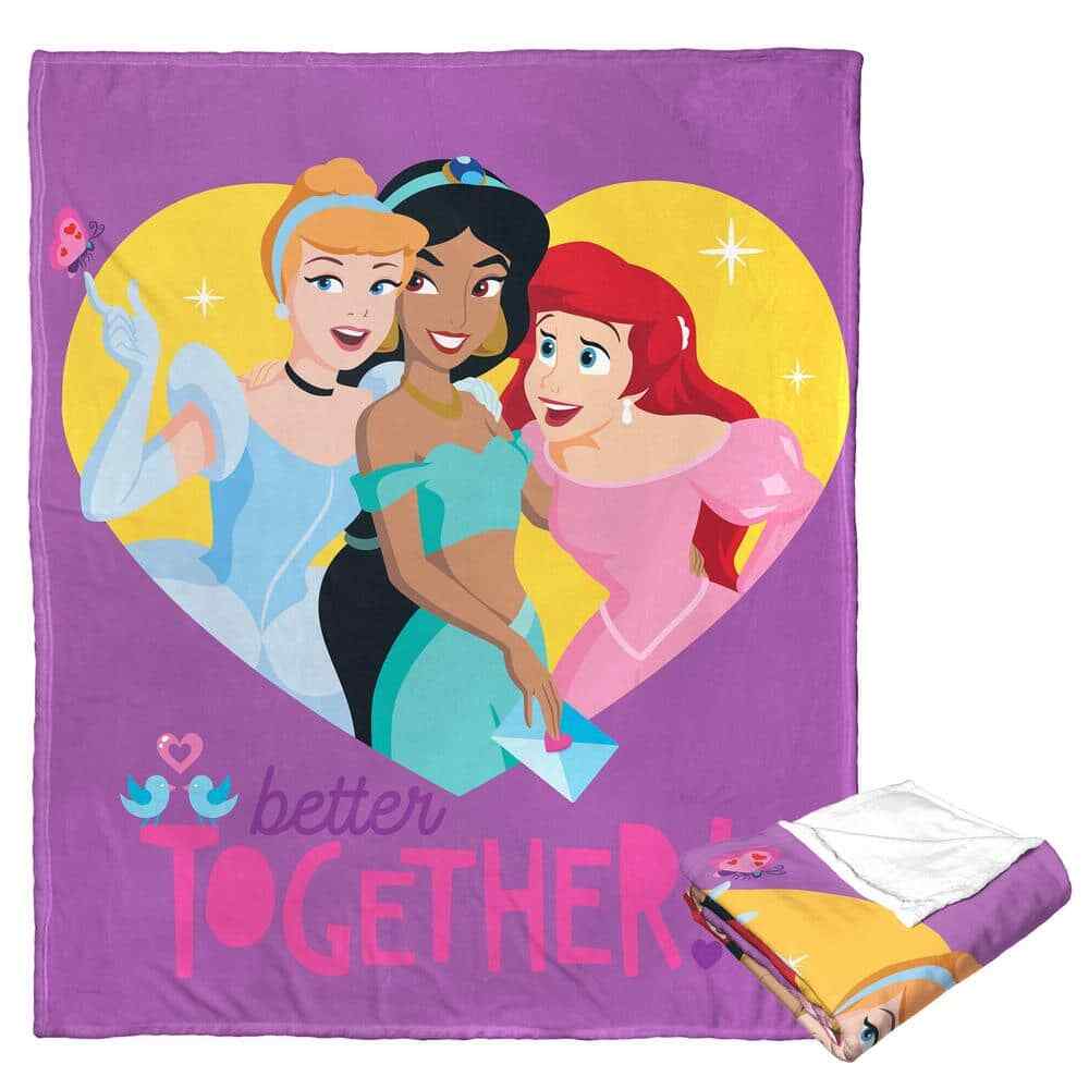 Disney Princesses Better Together Silk Touch Multi-Colored Throw Blanket