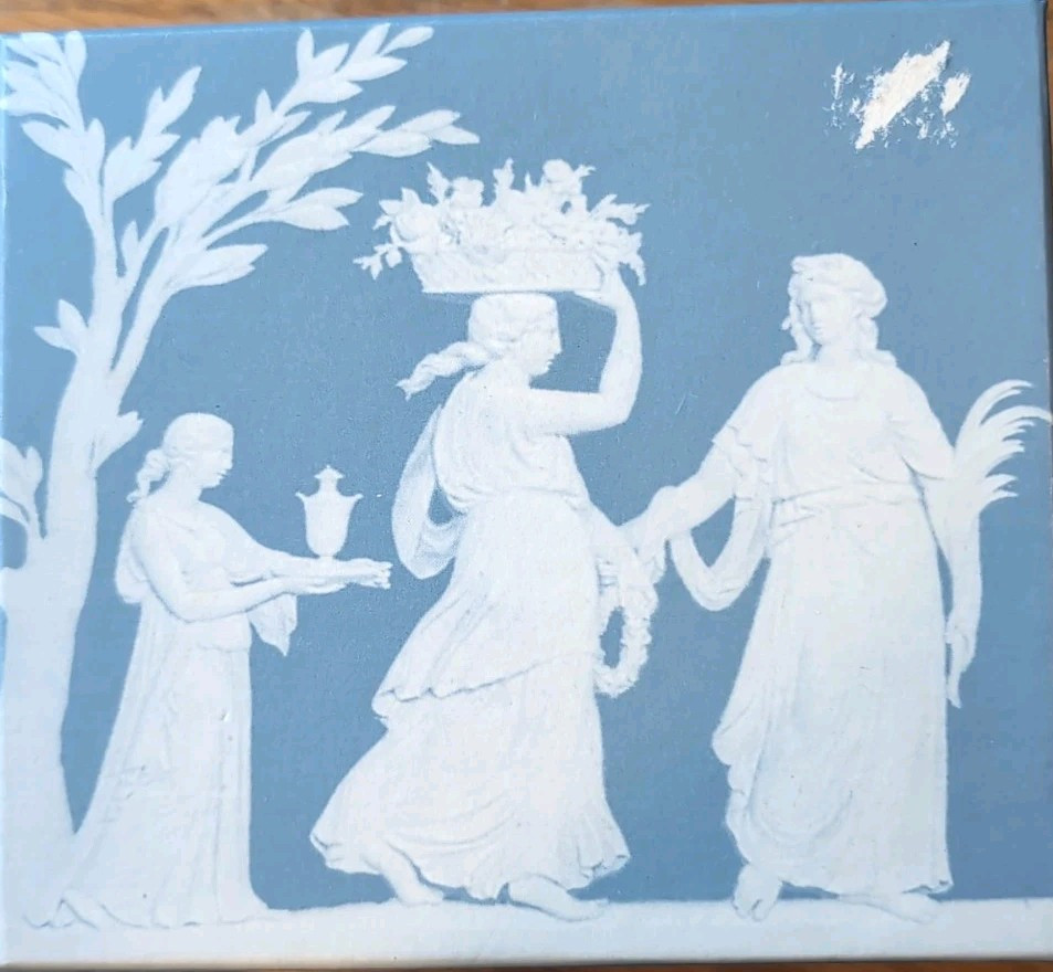 Wedgewood Venice Blue & White Bone China Jewelry Trinket Box