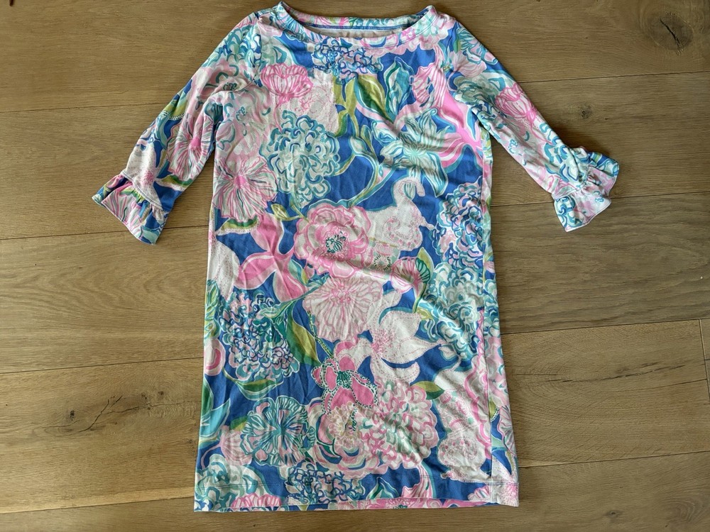 Lilly Pulitzer tropical floral dress - girls size XL 12-14