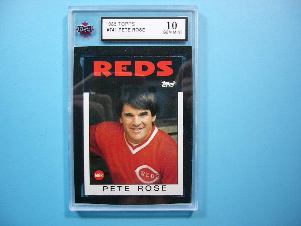 1986 Topps #741 Pete Rose KSA 10 Gem Mint MLB Baseball Card Sharp 86 Topps