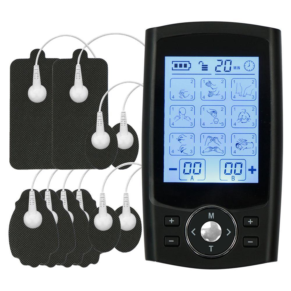Portable TENS Pain Relief Device 36 Modes Rechargeable Battery Premium Pads