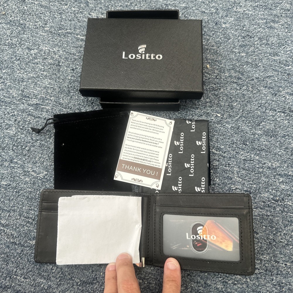 Sleek Black Lositto Bifold Wallet for Men