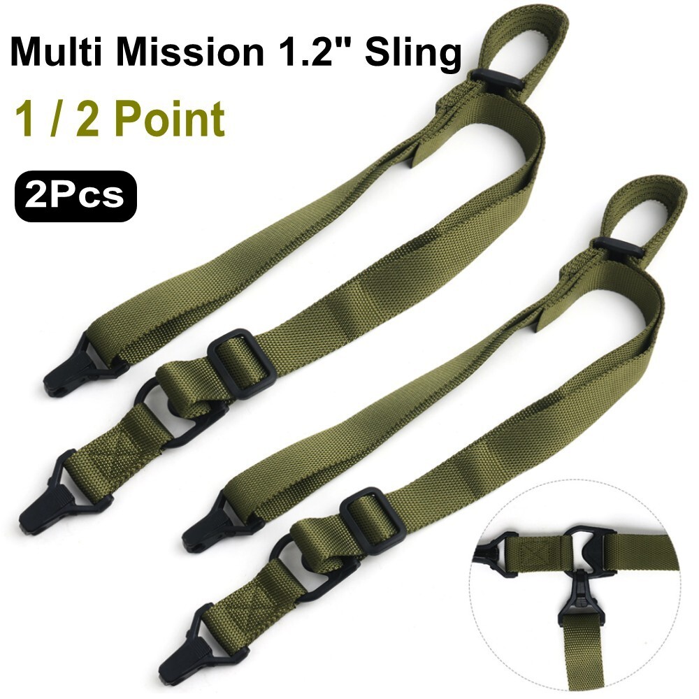 2Pcs Tactical 1 or 2 Point Multi Mission 1.2