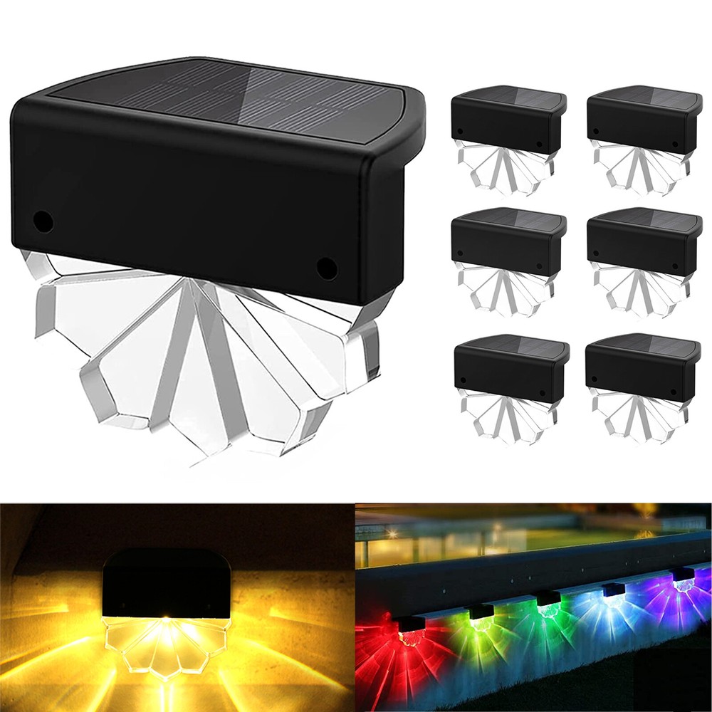 6 Pack Solar Step Lights for Fence Deck Outdoor Waterproof D7M2