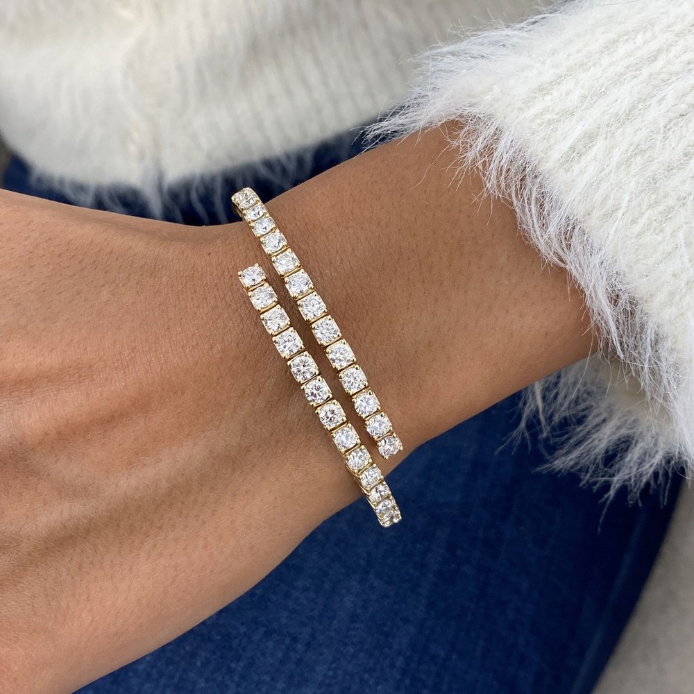 5.6ct TCW Bracelet Yellow Gold 14K Lab-Grown Diamond F/VS GGL