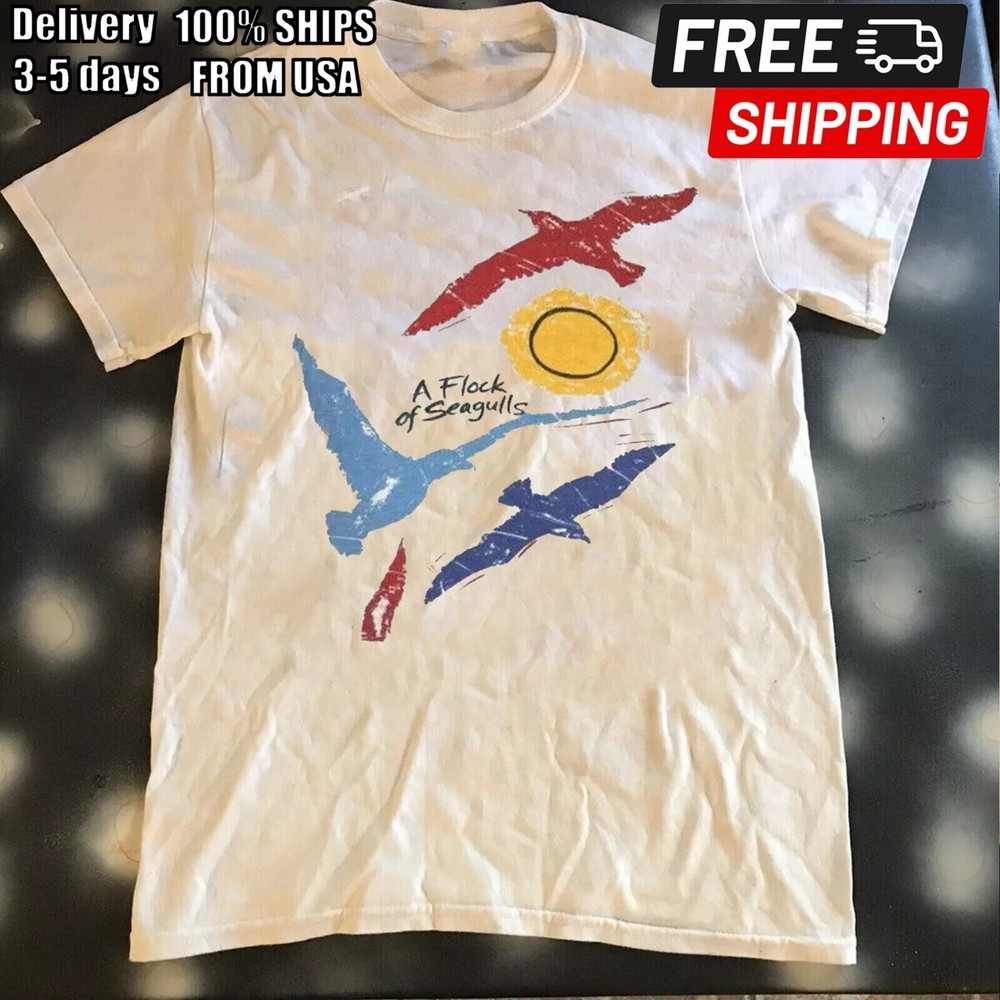 A Flock Of Seagulls Band 83 Tour Concert T Shirt S-5XL Unisex cotton