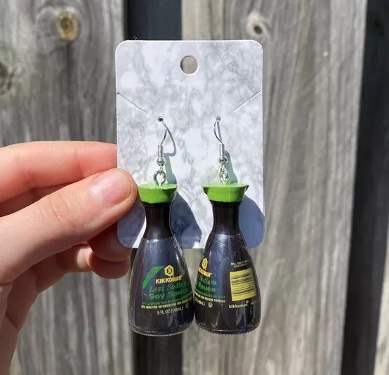 Soy Sauce Mini Brands Earrings Cute Jewelry Accessories