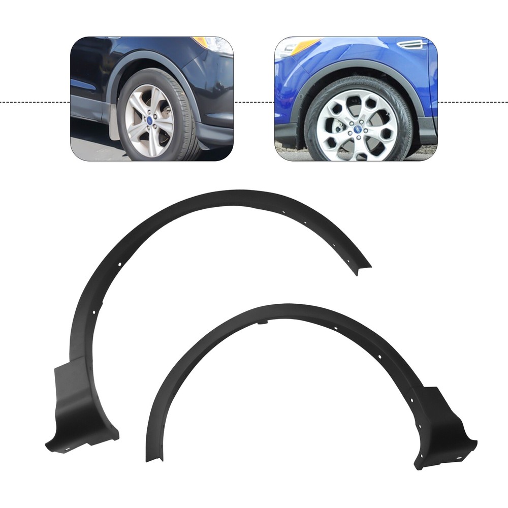 1 Pair For Ford Escape 2013~2016 Front Fender Flare Wheel Well Arch Molding Trim