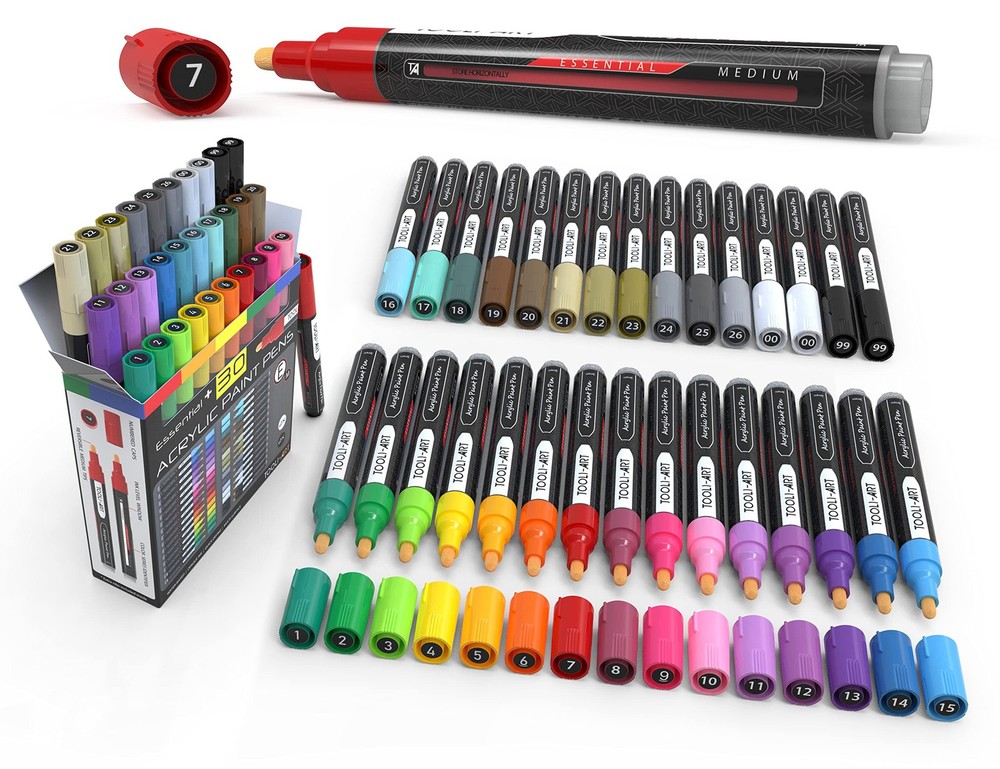 Vibrant Acrylic Paint Markers for Rock Canvas and DIY Craft Projects