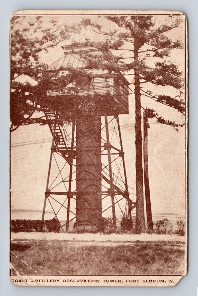 Fort Slocum NY-New York, Coast Artillery Tower. Vintage c1928 Postcard