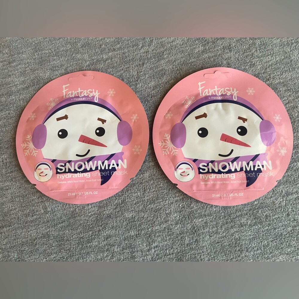 Masque Bar Snowman Hydrating Sheet Mask Set of 2 for DIY Skincare