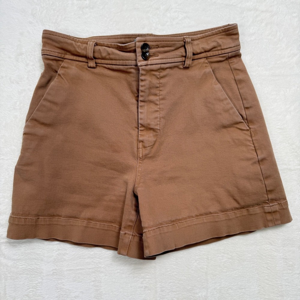Everlane Shorts Womens 4 Brown High Way Utility Chino Cotton Twill 3in Inseam