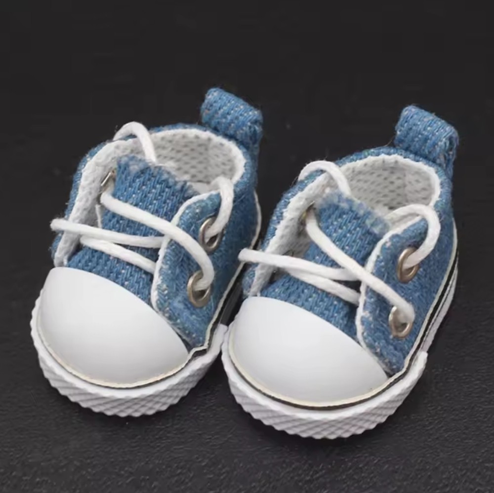 Mini Denim Sneakers for Labubu Dolls - Shoes Only