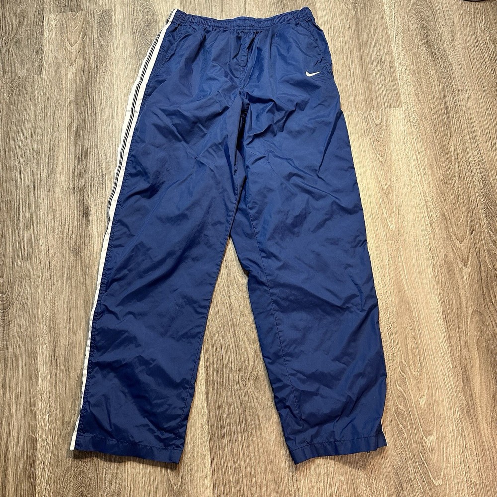 Vintage Nike Pants Men’s XL Blue Tracksuit Windbreaker Zip Ankle Swishy 90s Y2K