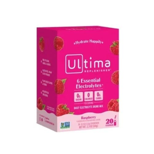 Ultima Replenisher Electrolyte Vegan Drink Mix Raspberry Pack - 2.3oz/20ct