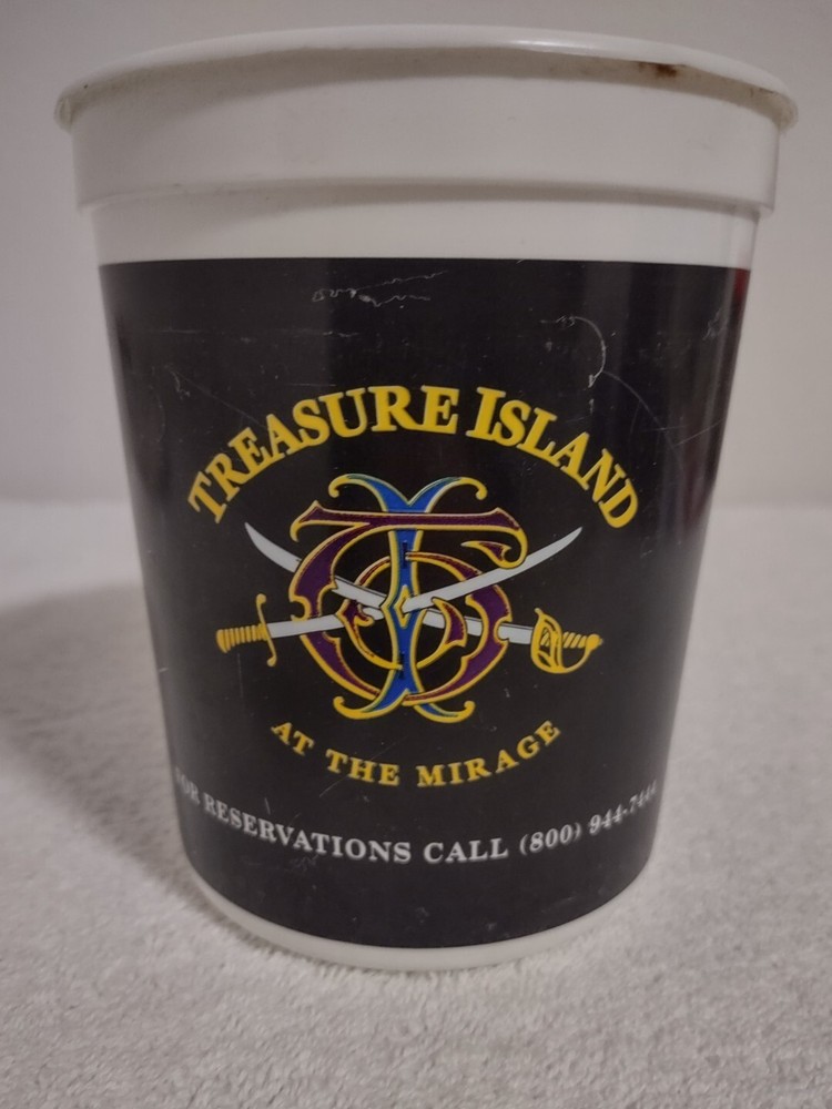 Treasure Island Slot Exchange Hotel CASINO Plastic Coin CHIP BUCKET Cup