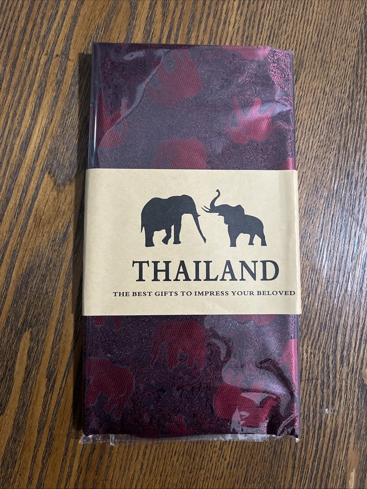 Authentic Thai Silk Scarf 70” X 27” New in Original Packaging Souvenir