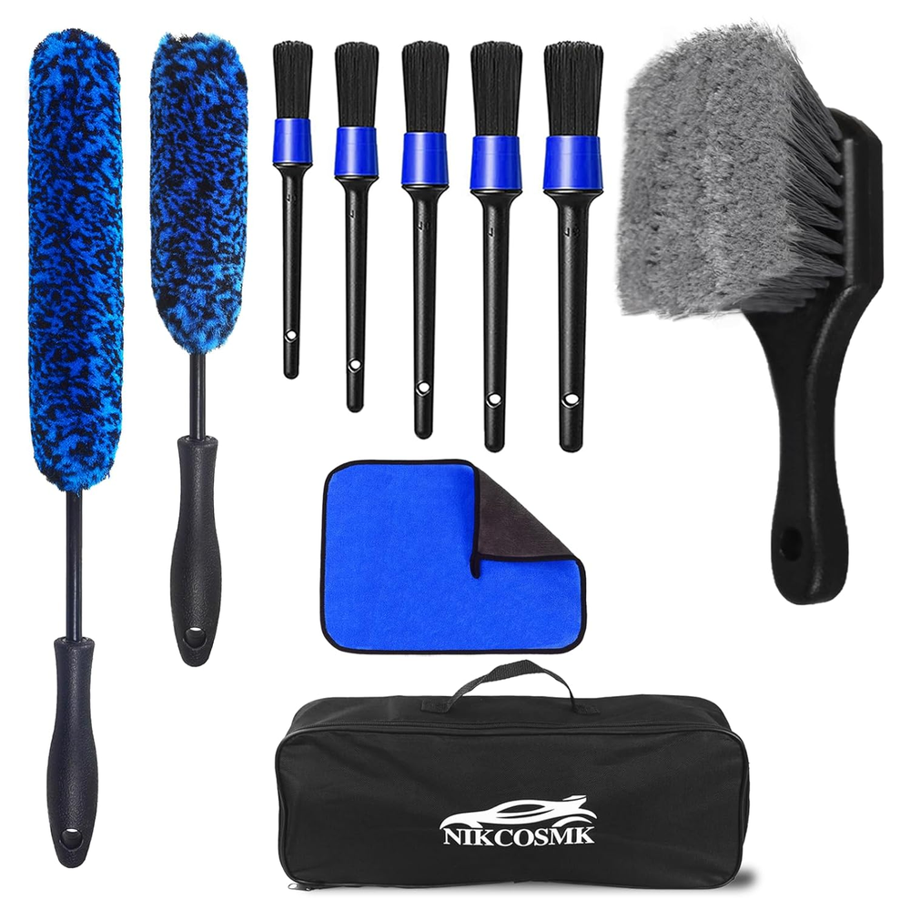 10Pcs Wheel Brush Kit for Cleaning Wheel and Tire, Wheel and Rim Brush, Car Deta