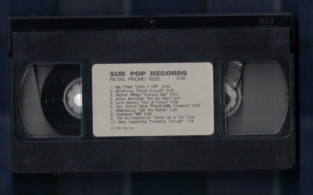 Sub Pop Retail Promo Reel VHS Tape 1992 RARE Mudhoney Big Chief Afghan Whigs