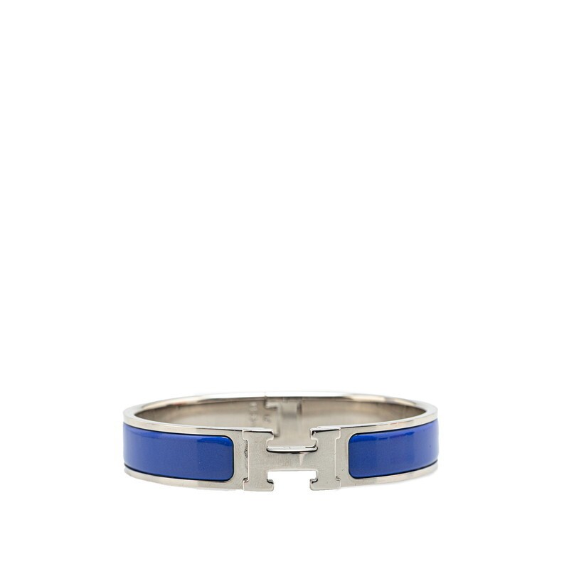 Hermes Clic H PM bracelet silver blue metal 169236