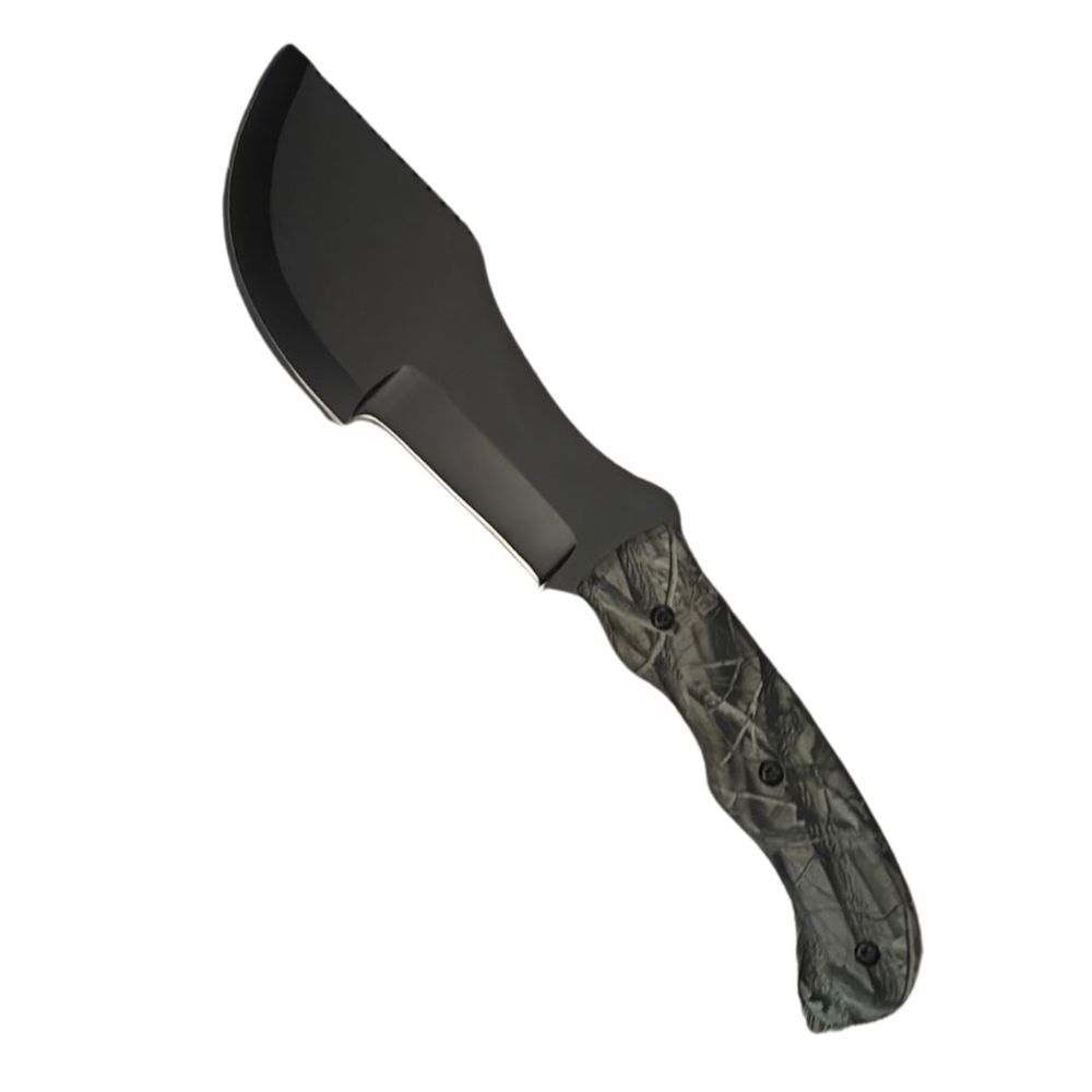 Tactical Cleaver-Style Fixed Blade-Camo Handle w/Nylon sheath